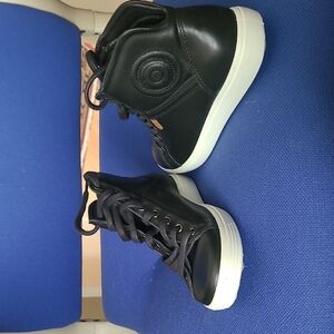 Ecco Black Ankle Boots with White Soles